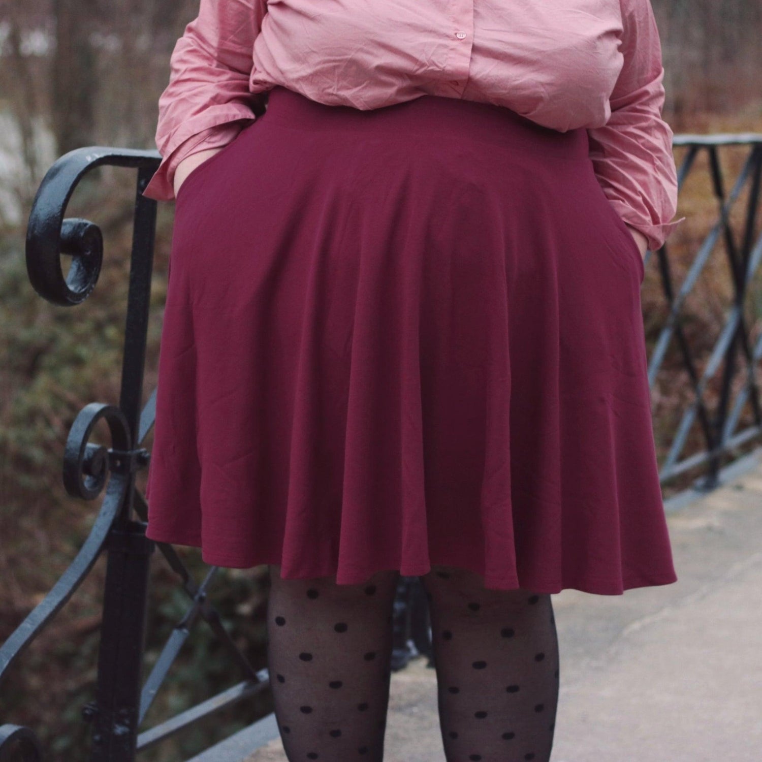 Flare Skirt - Oh My Gosh! - Burgundy - Snag Canada