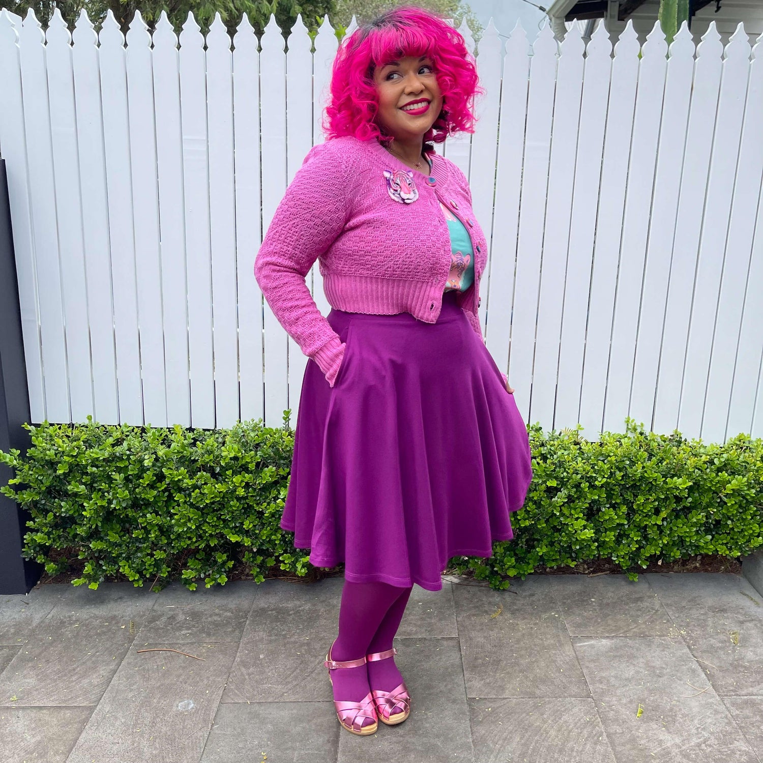 Flare Skirt - Oh My Gosh! - Figgy Pudding - Snag Canada