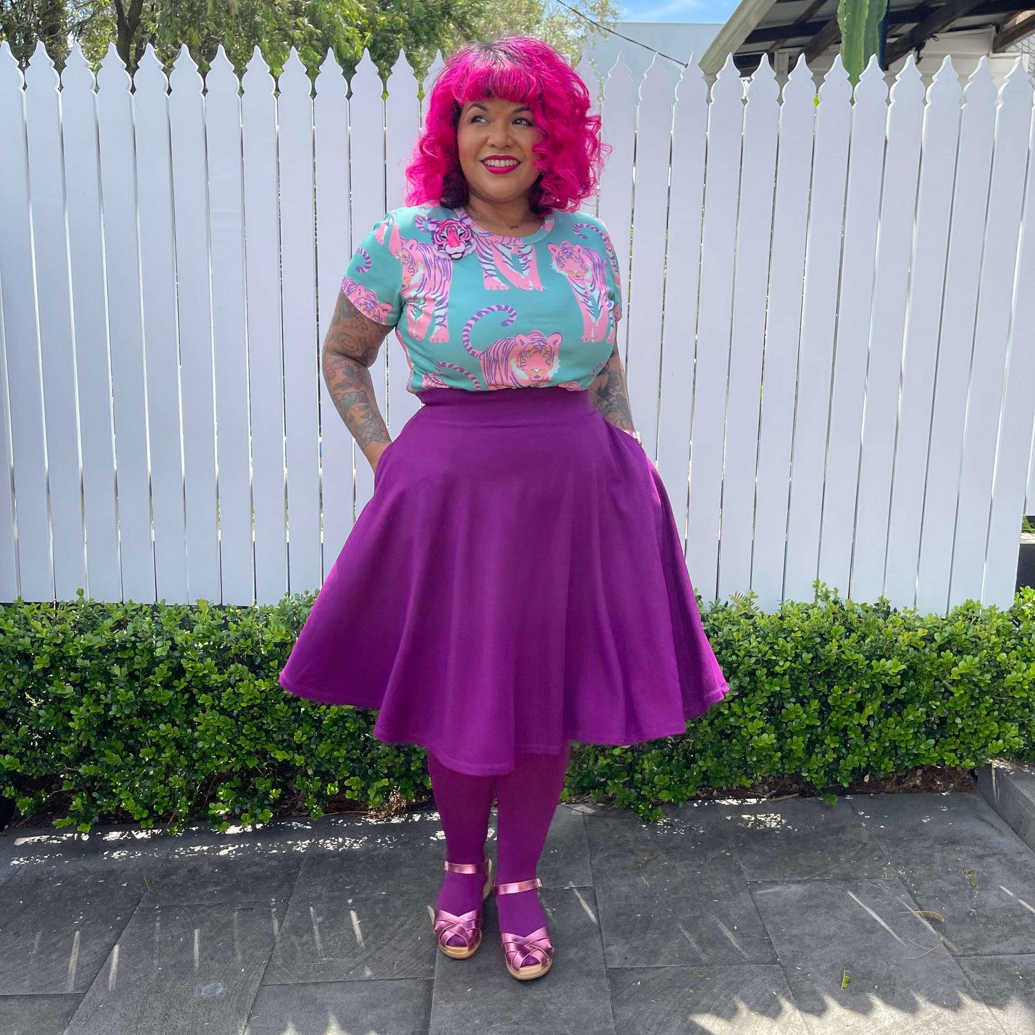 Flare Skirt - Oh My Gosh! - Figgy Pudding - Snag Canada
