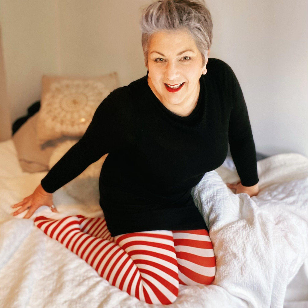 Super Opaque Tights - Candy Canes - Snag Canada