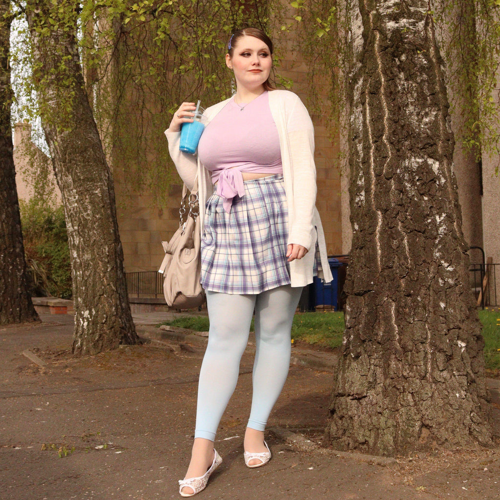 Opaque Footless Tights - Menthe Glacier - Snag Canada