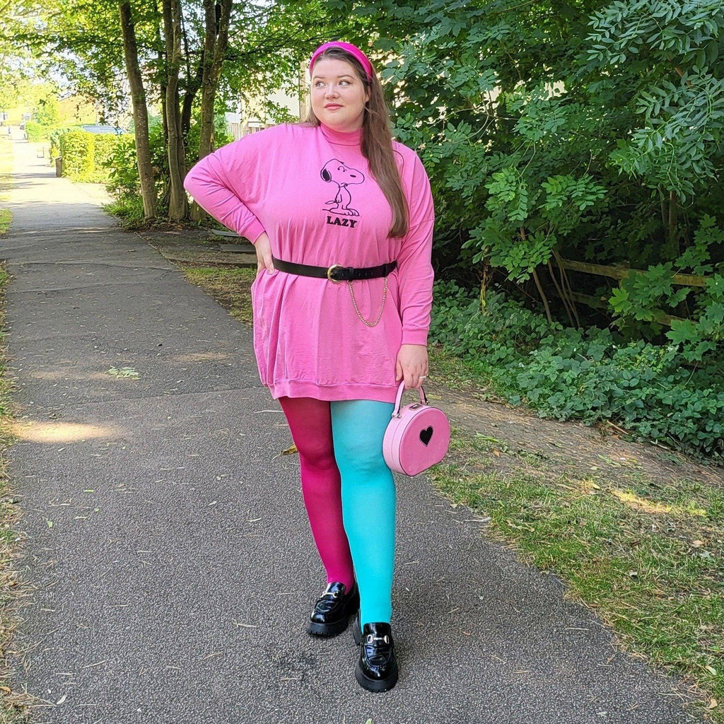 80 Denier Duo Tights - Raspberry Bum - Snag