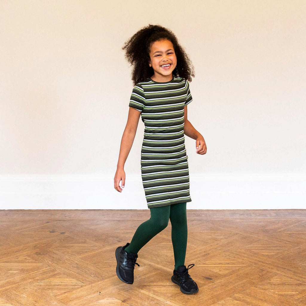 Kids Tights - Hit the Bottle Green - Snag Canada